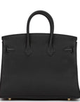 HMS Birkin 25 Black Togo Gold Hardware
