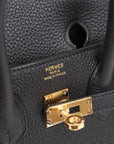 HMS Birkin 25 Black Togo Gold Hardware