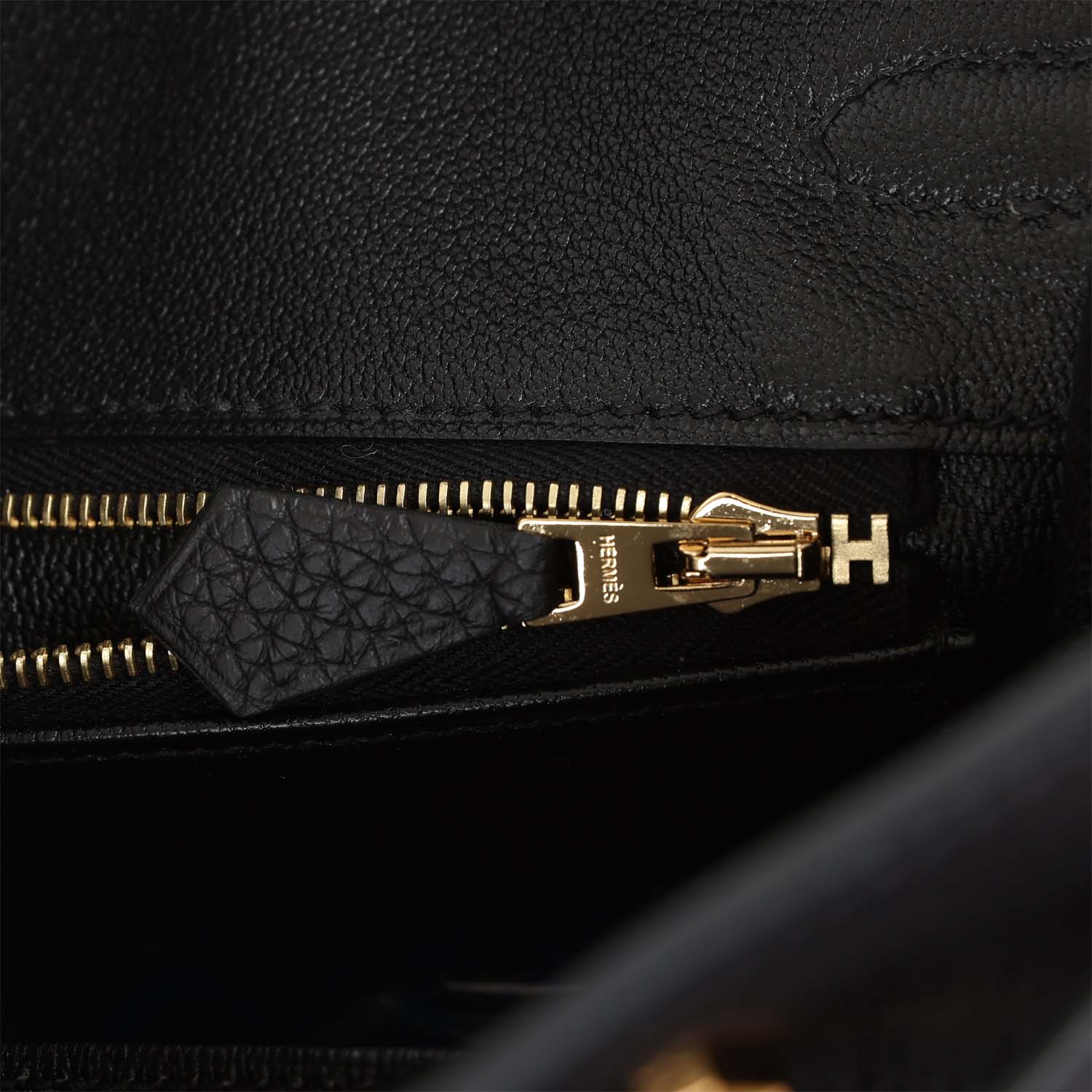 HMS Birkin 25 Black Togo Gold Hardware