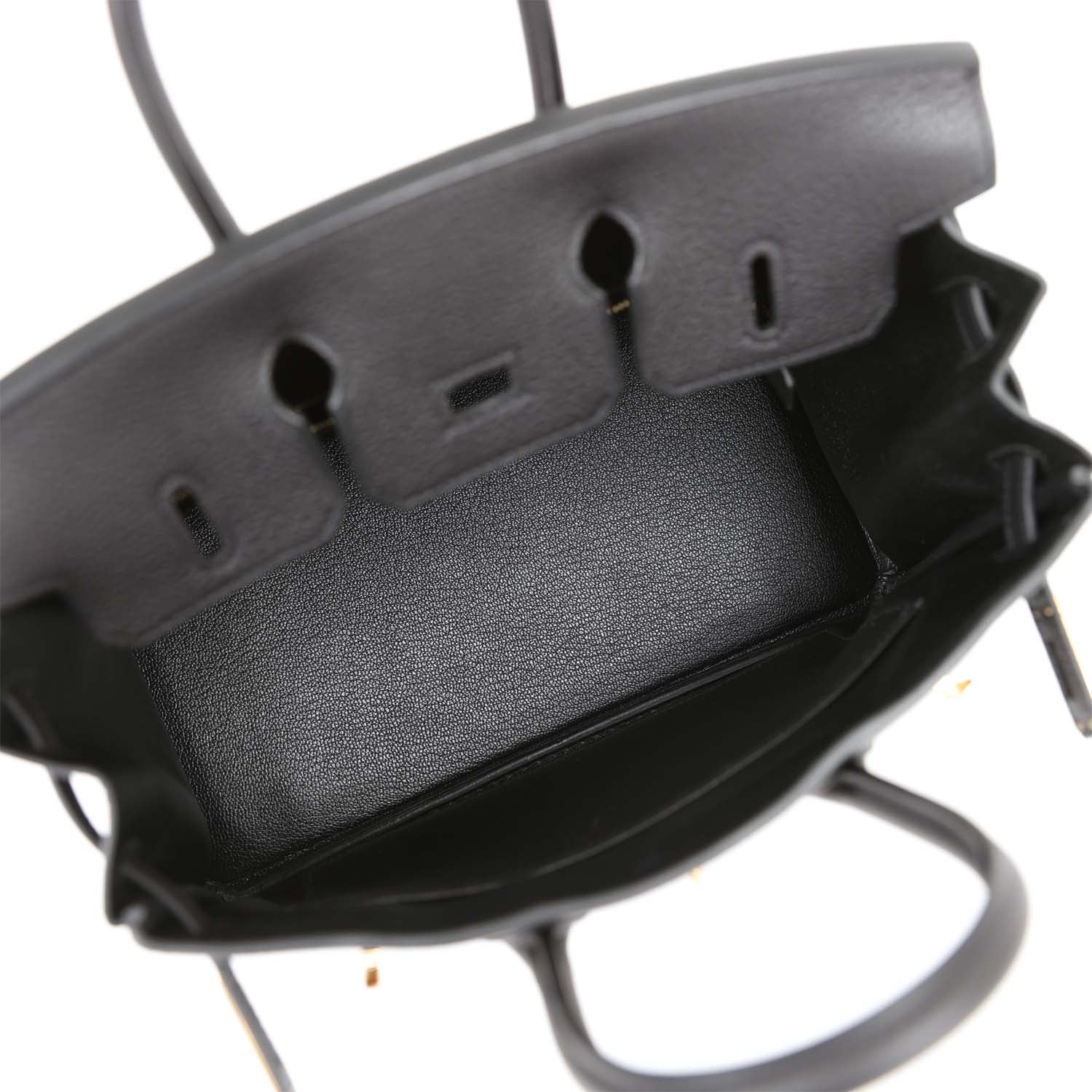 HMS Birkin 25 Black Togo Gold Hardware