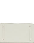 Top Quality HMS Birkin 35 White Togo Palladium Hardware