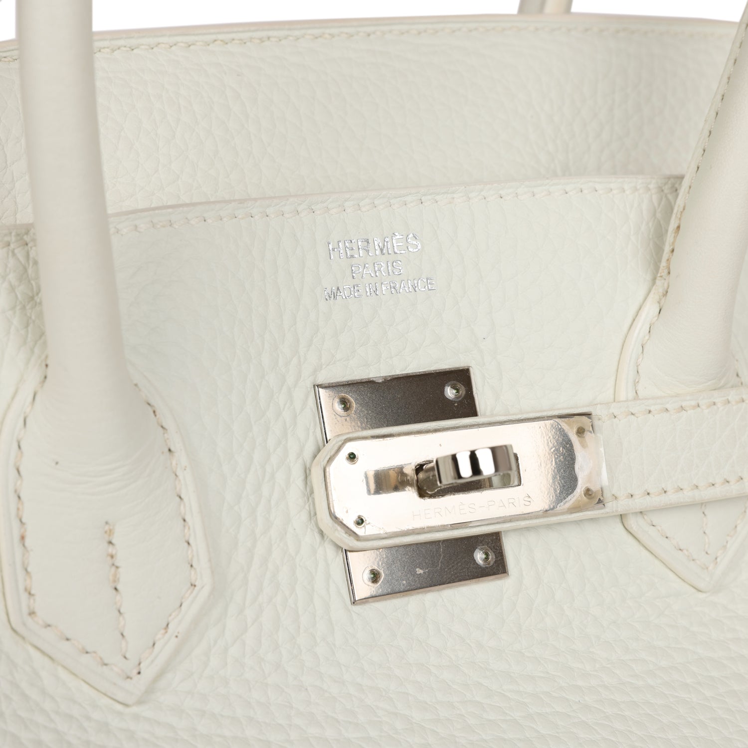 Top Quality HMS Birkin 35 White Togo Palladium Hardware