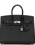 HMS Birkin Sellier 25 Black Epsom Palladium Hardware