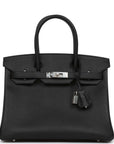 HMS Birkin 30 Black Epsom Palladium Hardware