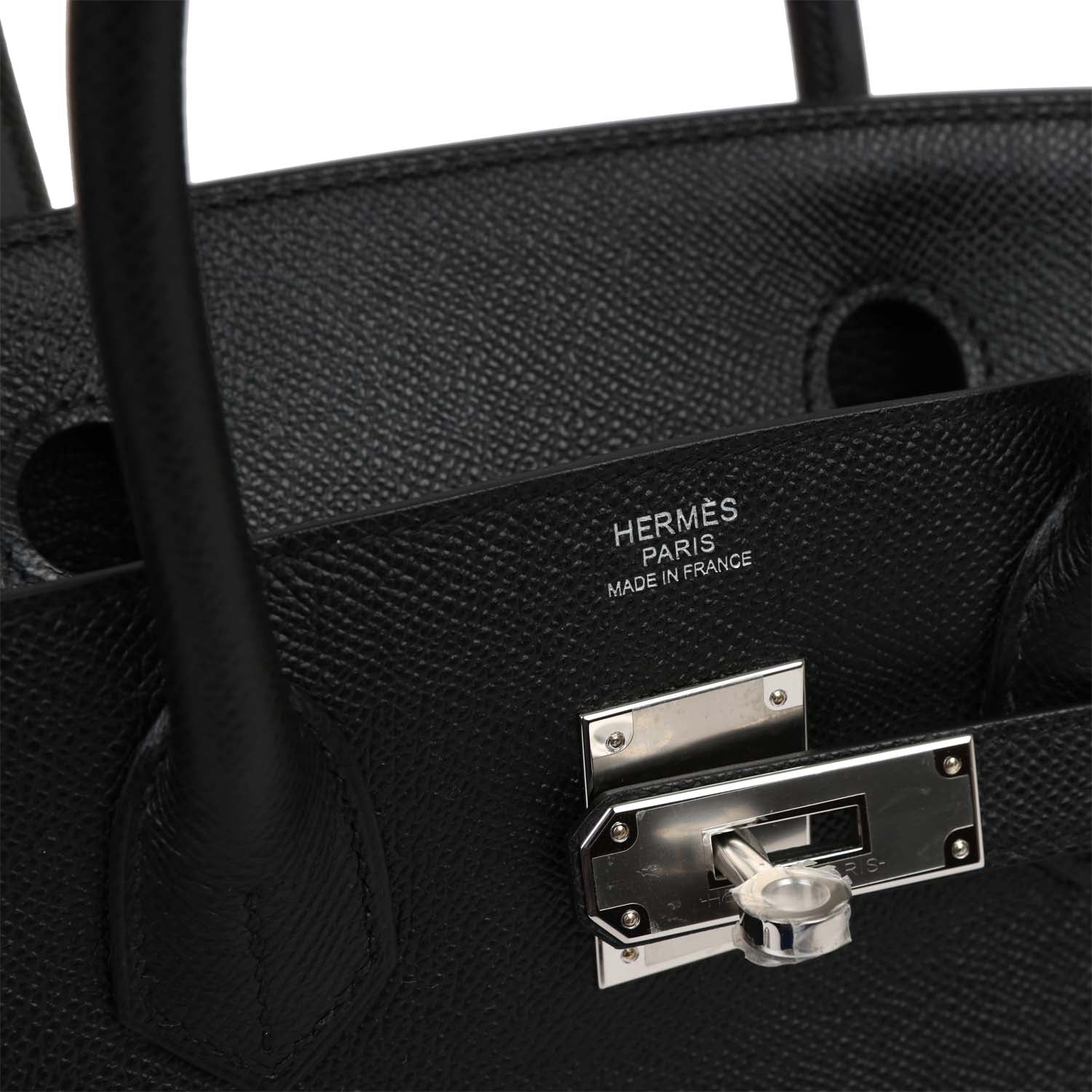HMS Birkin 30 Black Epsom Palladium Hardware