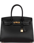 HMS Birkin Sellier 30 Black Madame Gold Hardware