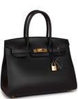 HMS Birkin Sellier 30 Black Madame Gold Hardware