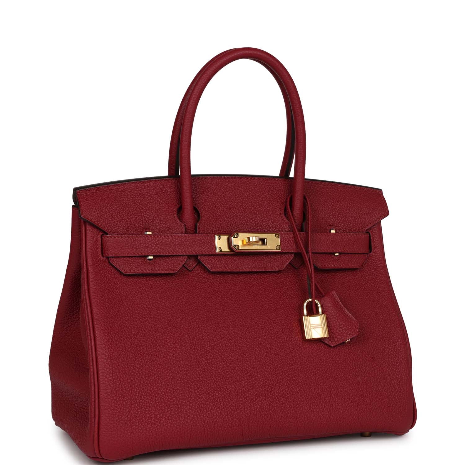 HMS Birkin 30 Rouge Grenat Togo Gold Hardware