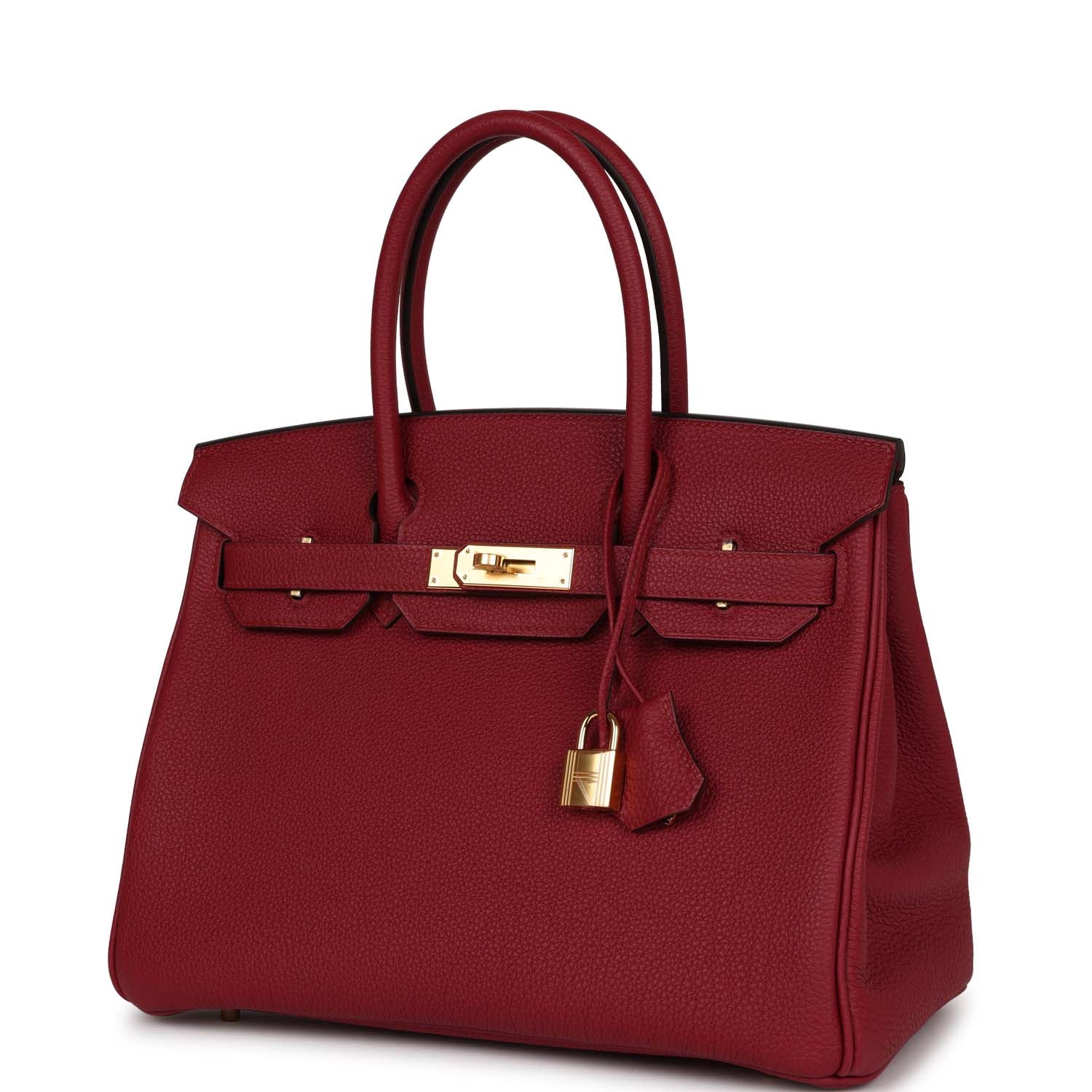 HMS Birkin 30 Rouge Grenat Togo Gold Hardware