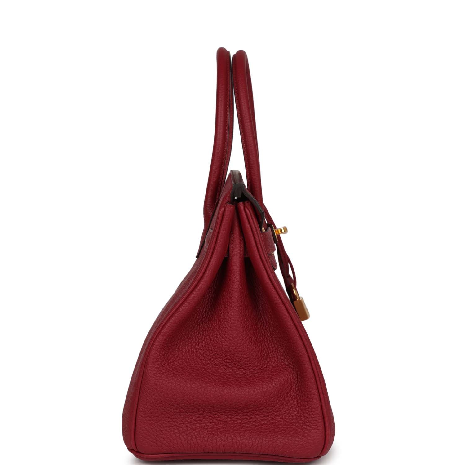 HMS Birkin 30 Rouge Grenat Togo Gold Hardware