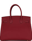 HMS Birkin 30 Rouge Grenat Togo Gold Hardware