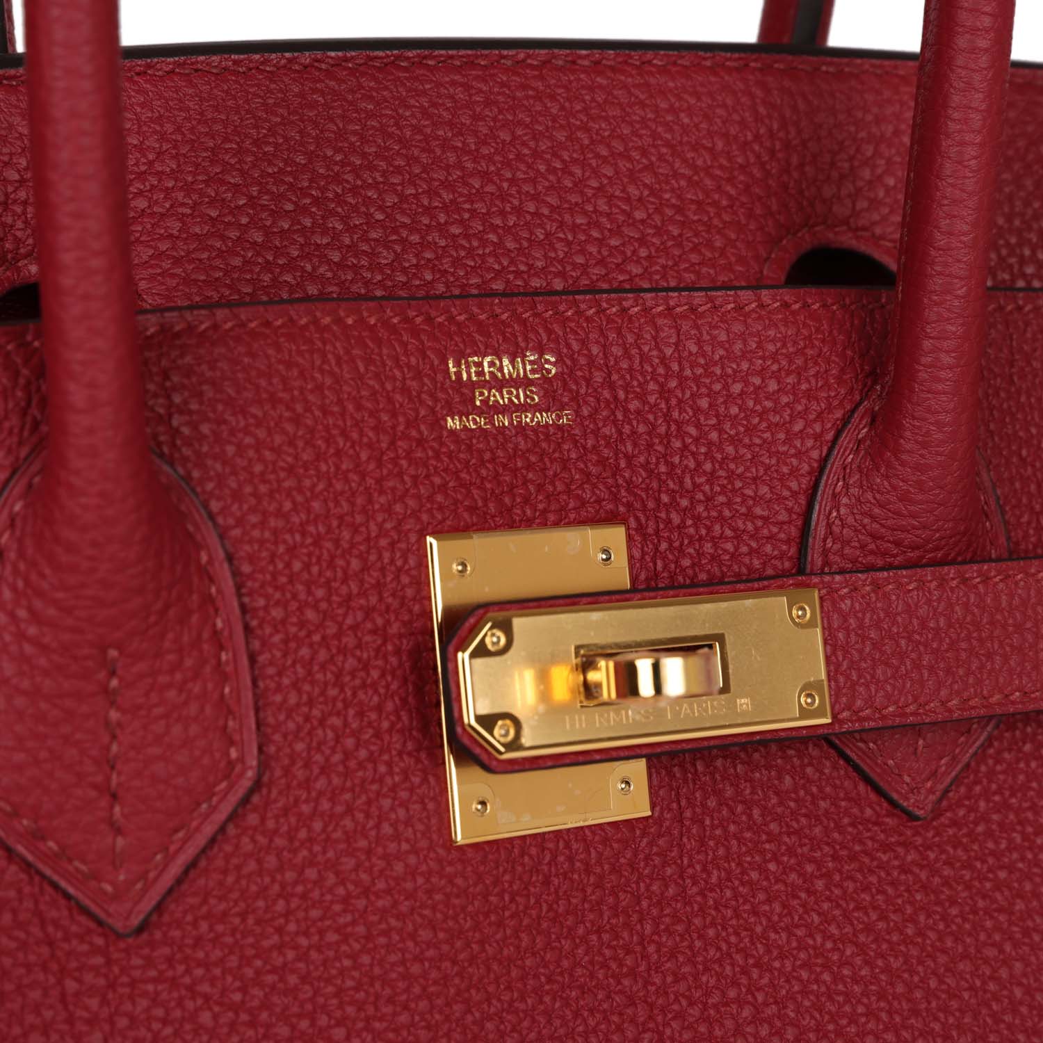 HMS Birkin 30 Rouge Grenat Togo Gold Hardware