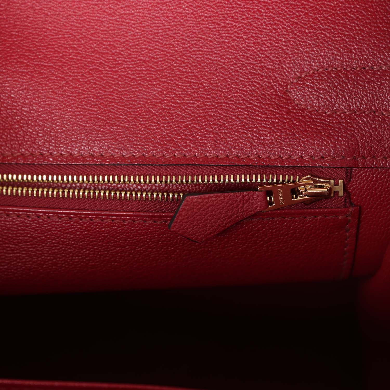 HMS Birkin 30 Rouge Grenat Togo Gold Hardware