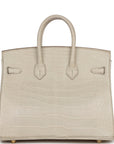 HMS Birkin 25 Beton Matte Alligator Gold Hardware