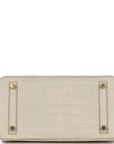 HMS Birkin 25 Beton Matte Alligator Gold Hardware