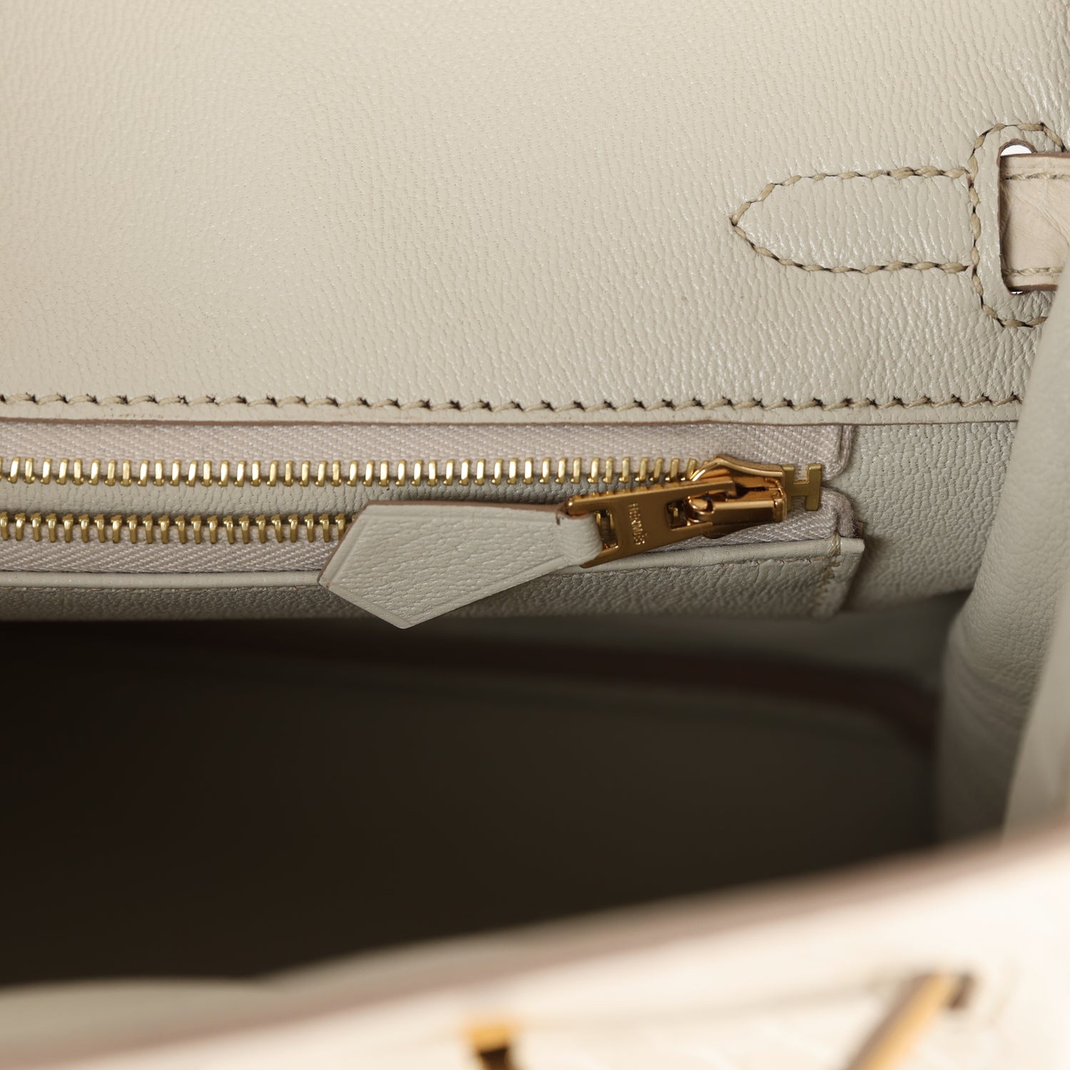 HMS Birkin 25 Beton Matte Alligator Gold Hardware