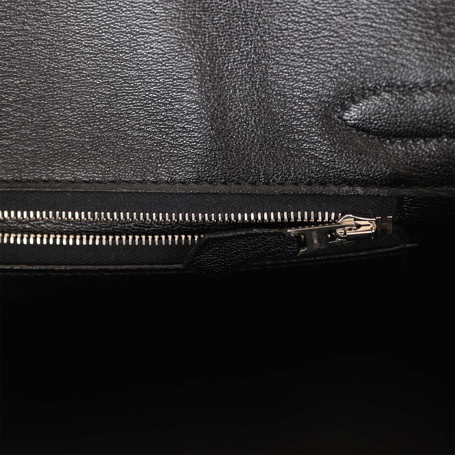 HMS Birkin 30cm Black Matte Niloticus Crocodile Palladium Hardware
