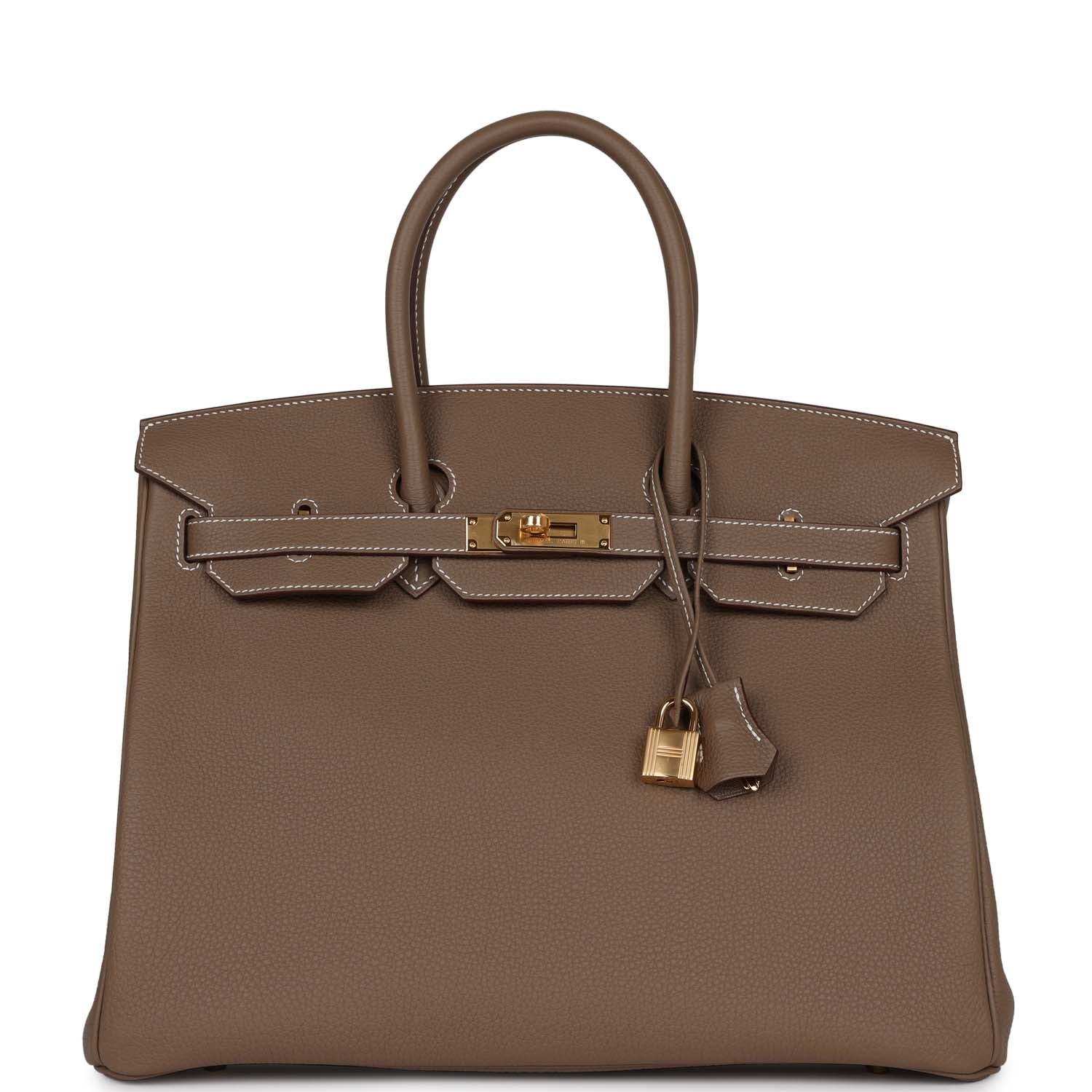 HMS Birkin 35 Etoupe Togo Gold Hardware