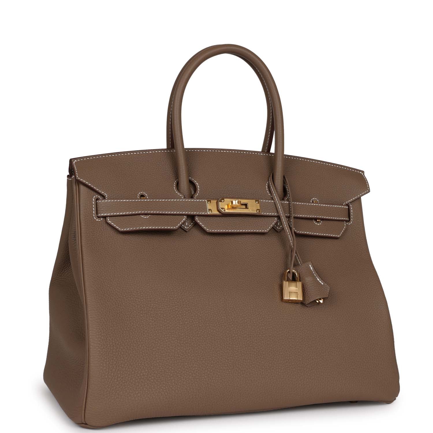 HMS Birkin 35 Etoupe Togo Gold Hardware