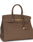 HMS Birkin 35 Etoupe Togo Gold Hardware