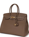 HMS Birkin 35 Etoupe Togo Gold Hardware