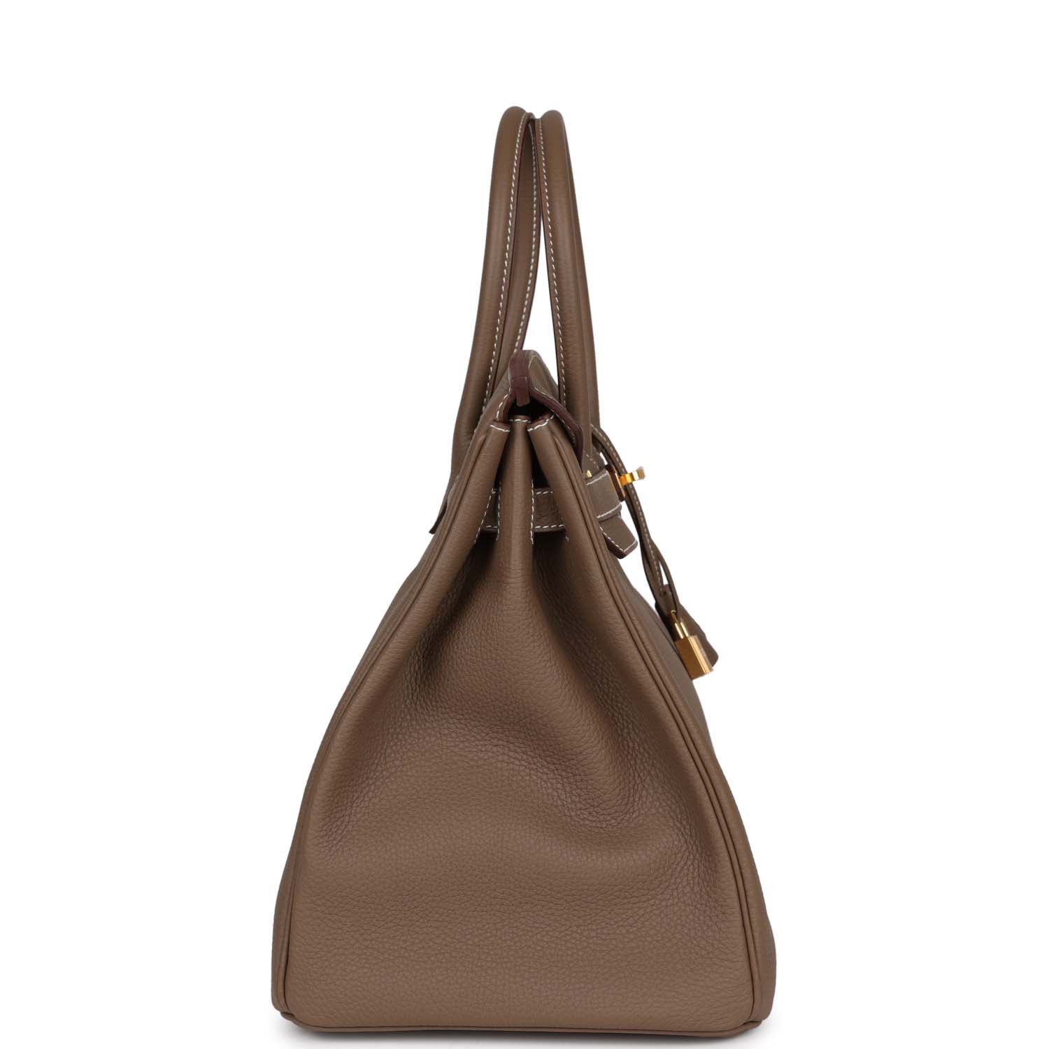 HMS Birkin 35 Etoupe Togo Gold Hardware