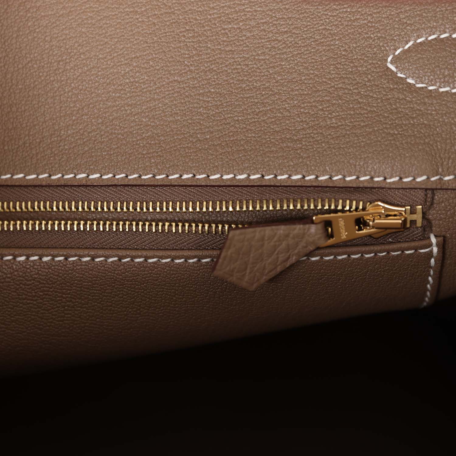 HMS Birkin 35 Etoupe Togo Gold Hardware
