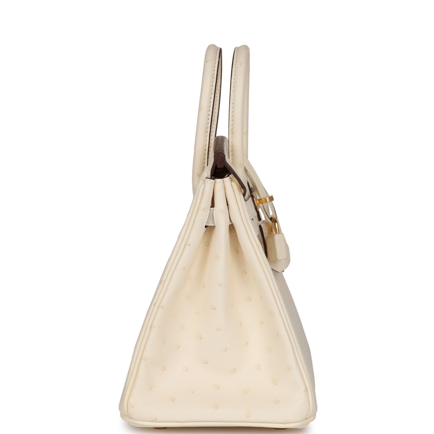 HMS Birkin 25 Nata Ostrich Gold Hardware