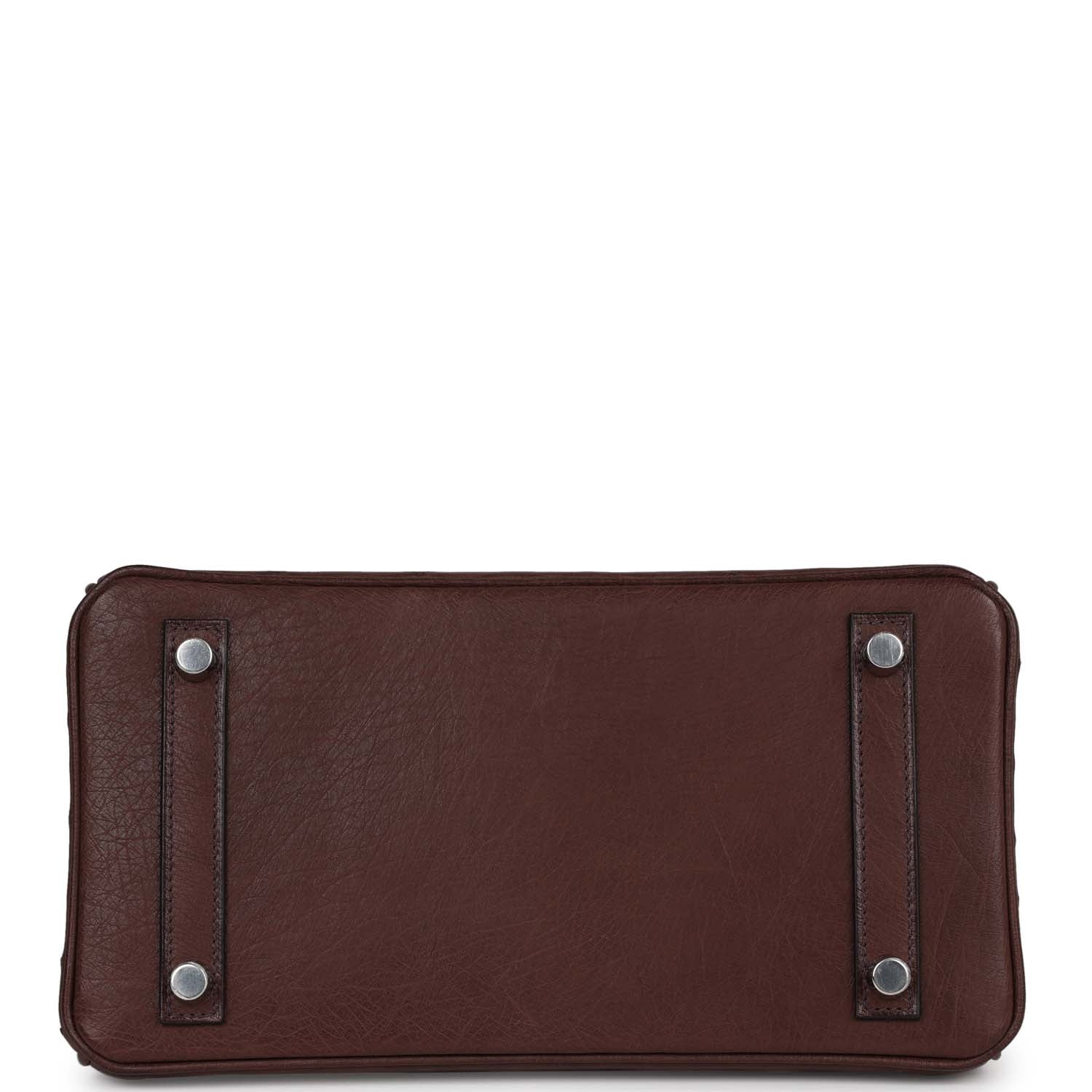 HMS Bi-Color Birkin 25 Rouge Sellier and Bleu Saphir Ostrich Palladium Hardware