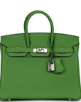 HMS Birkin 25 Vert Yucca Togo Palladium Hardware