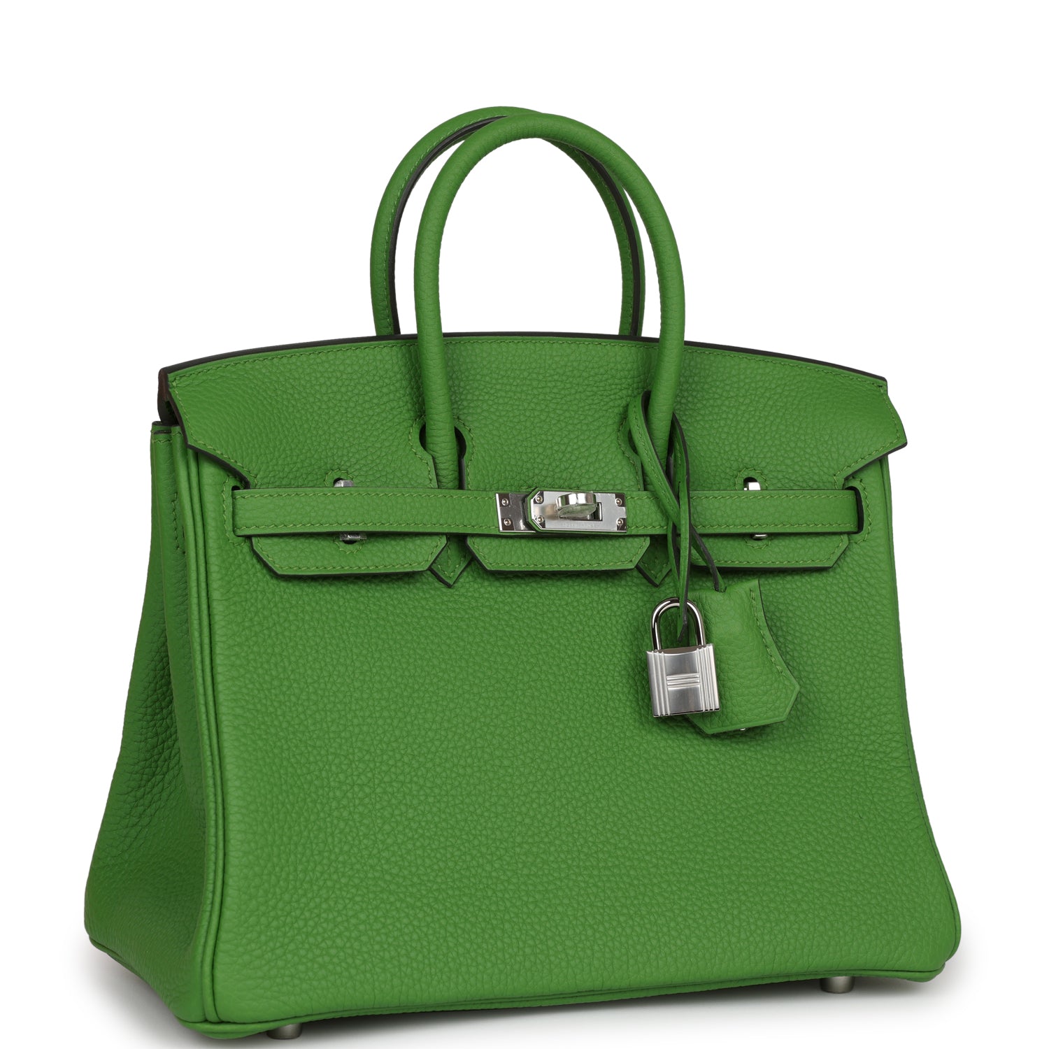 HMS Birkin 25 Vert Yucca Togo Palladium Hardware