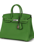HMS Birkin 25 Vert Yucca Togo Palladium Hardware