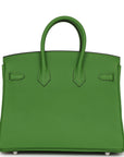 HMS Birkin 25 Vert Yucca Togo Palladium Hardware
