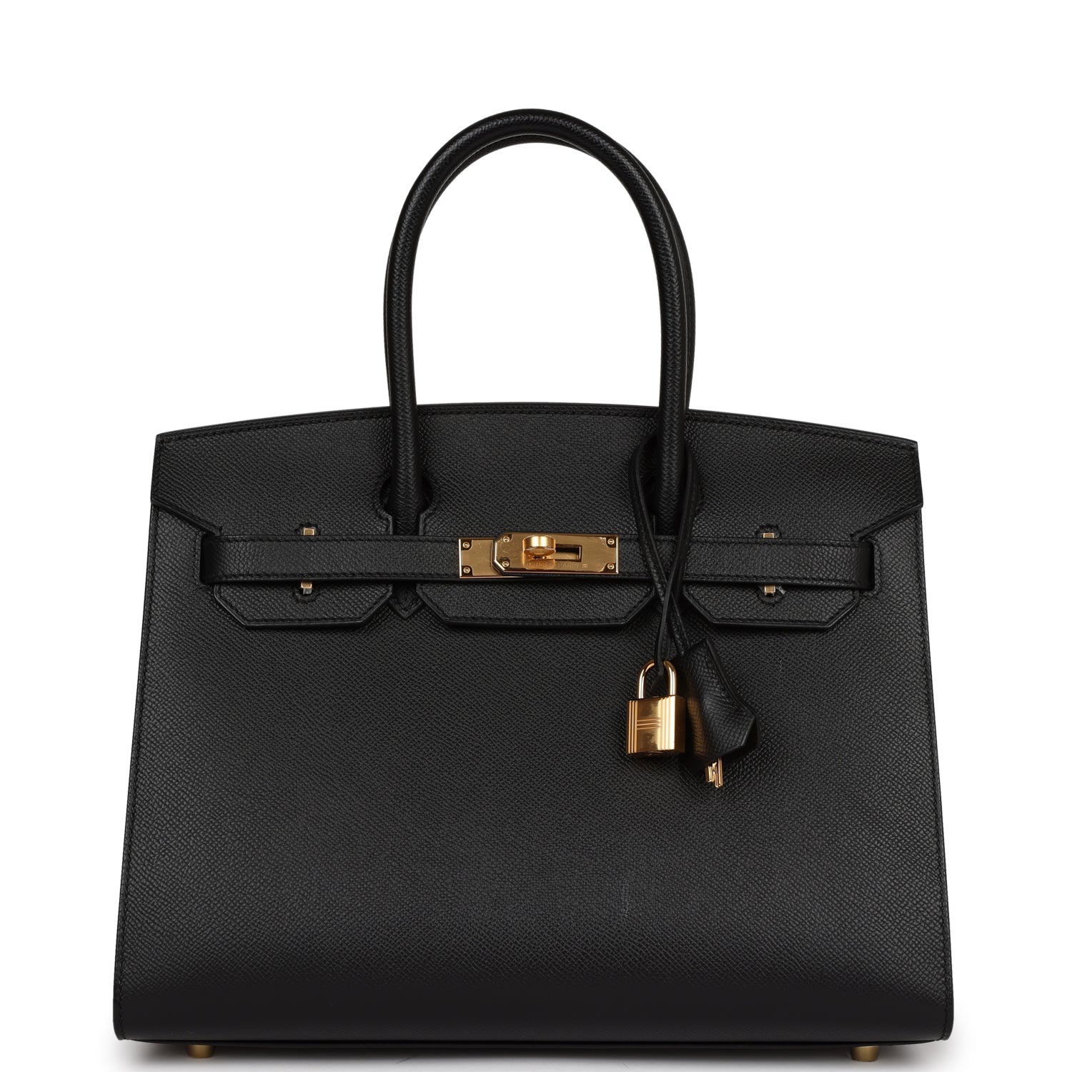 HMS Birkin Sellier 30 Black Epsom Gold Hardware