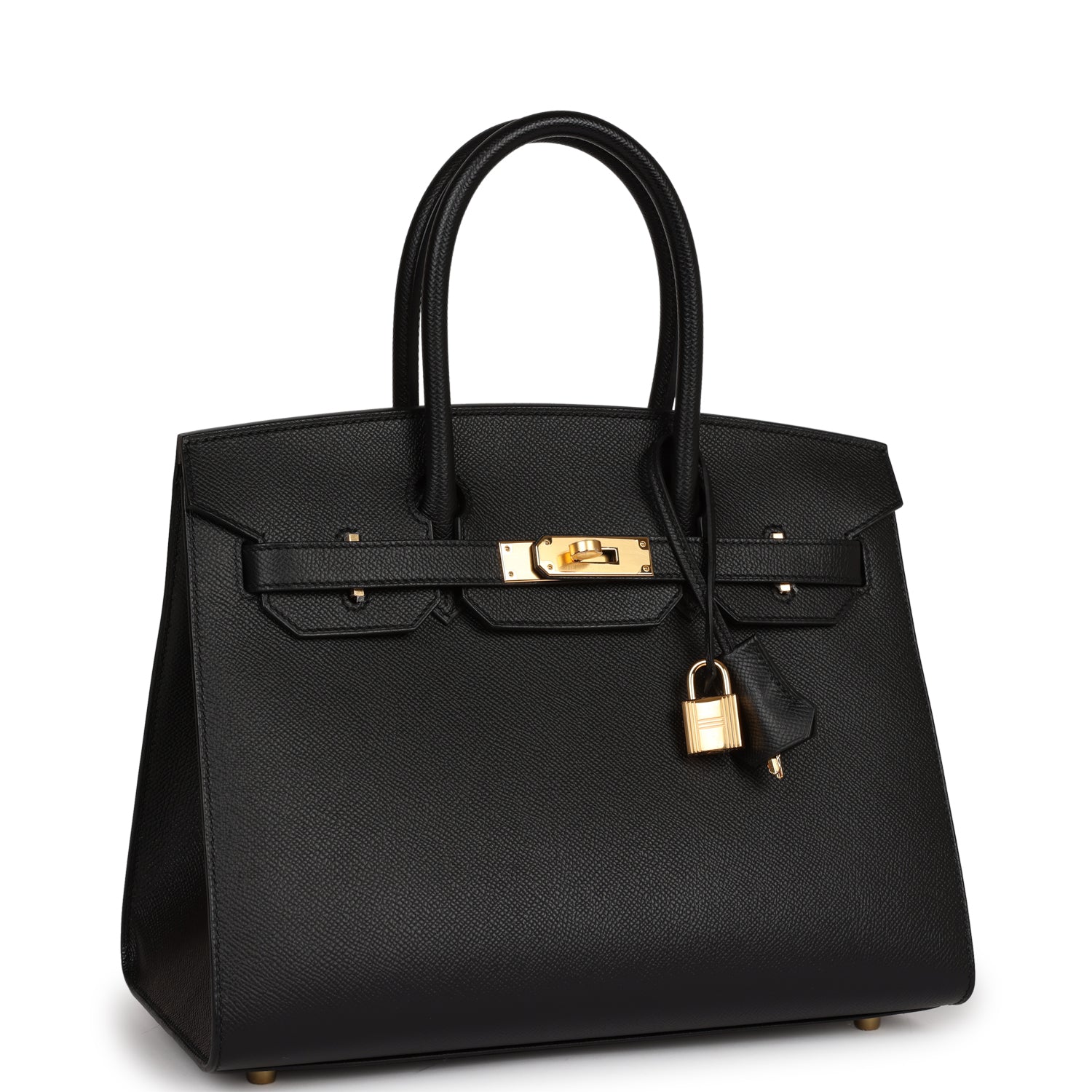 HMS Birkin Sellier 30 Black Epsom Gold Hardware