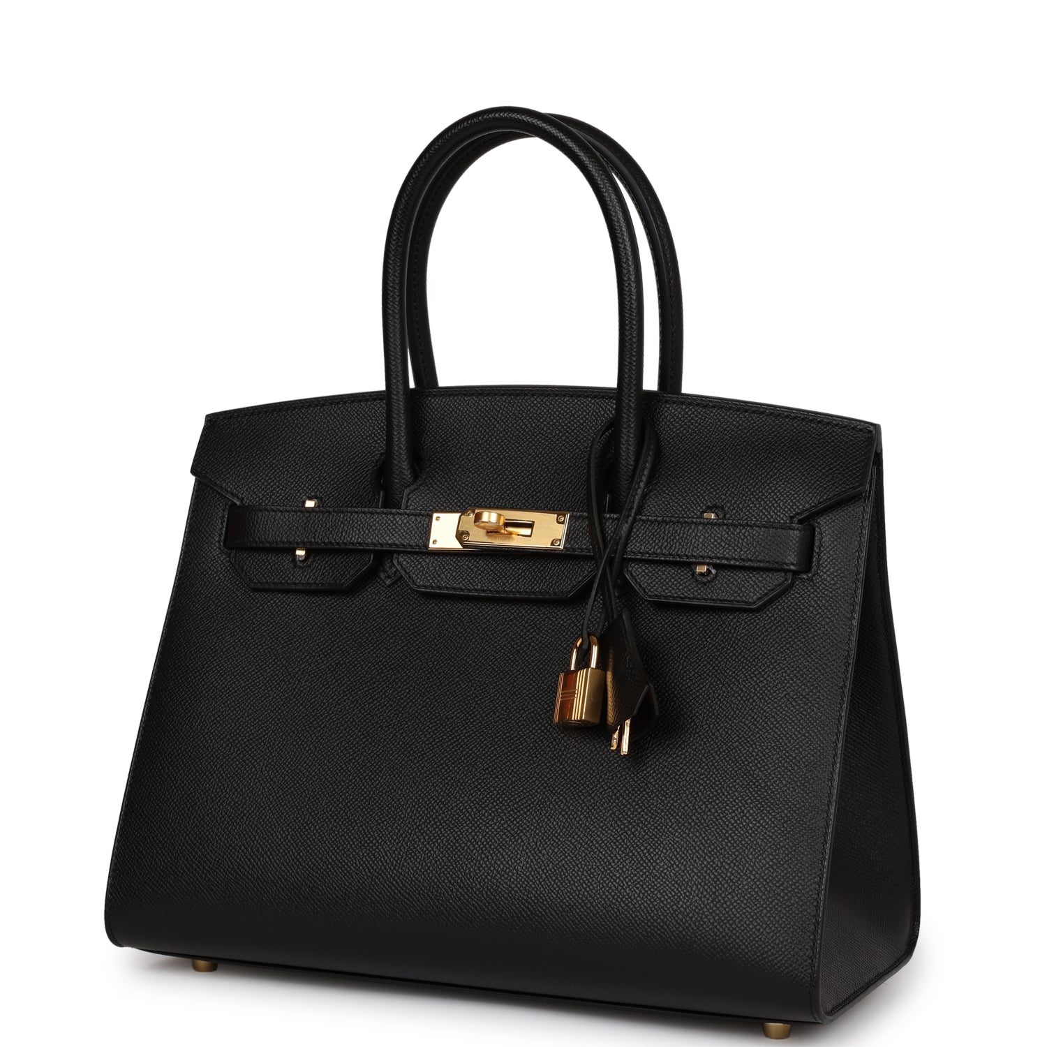 HMS Birkin Sellier 30 Black Epsom Gold Hardware