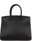 HMS Birkin Sellier 30 Black Epsom Gold Hardware