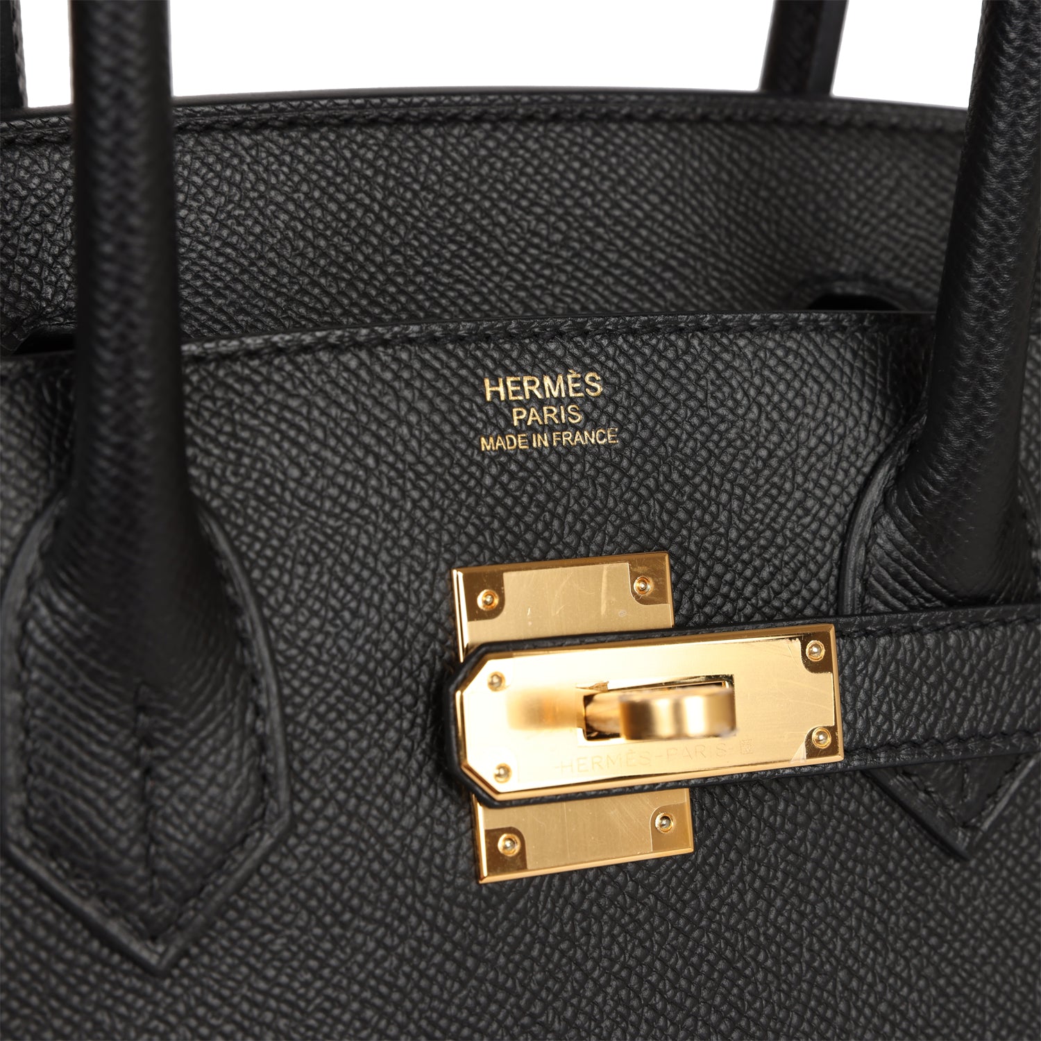 HMS Birkin Sellier 30 Black Epsom Gold Hardware