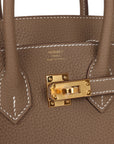 HMS Birkin 25 Etoupe Togo Gold Hardware