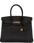 HMS Birkin 30 Black Epsom Gold Hardware