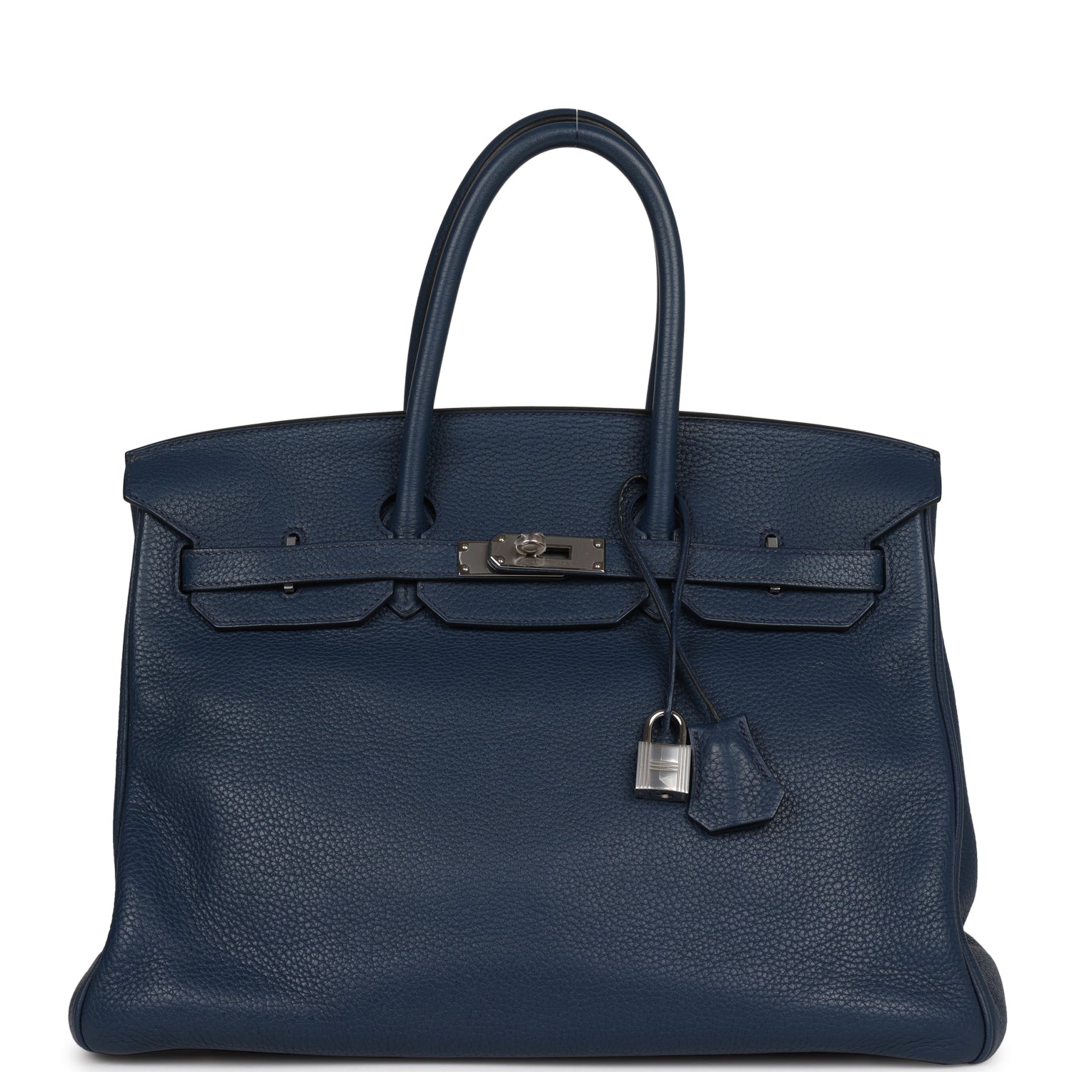Top Quality HMS Birkin 35 Bleu De Prusse Clemence Palladium Hardware
