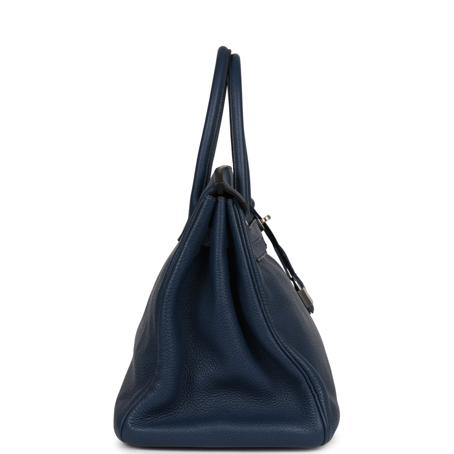 Top Quality HMS Birkin 35 Bleu De Prusse Clemence Palladium Hardware