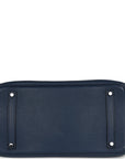 Top Quality HMS Birkin 35 Bleu De Prusse Clemence Palladium Hardware