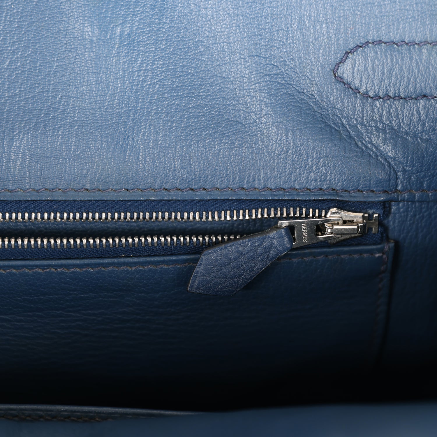 Top Quality HMS Birkin 35 Bleu De Prusse Clemence Palladium Hardware