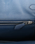 Top Quality HMS Birkin 35 Bleu De Prusse Clemence Palladium Hardware