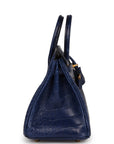 HMS Birkin 25 Bleu Saphir Matte Alligator Gold Hardware