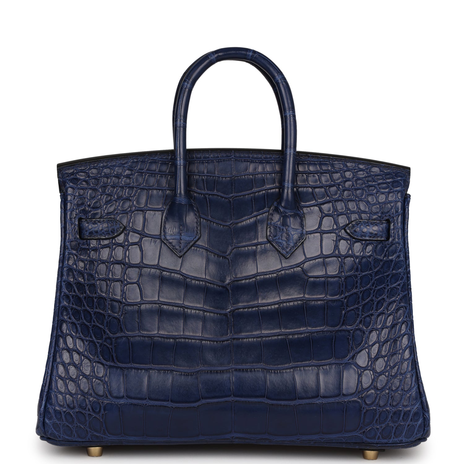 HMS Birkin 25 Bleu Saphir Matte Alligator Gold Hardware