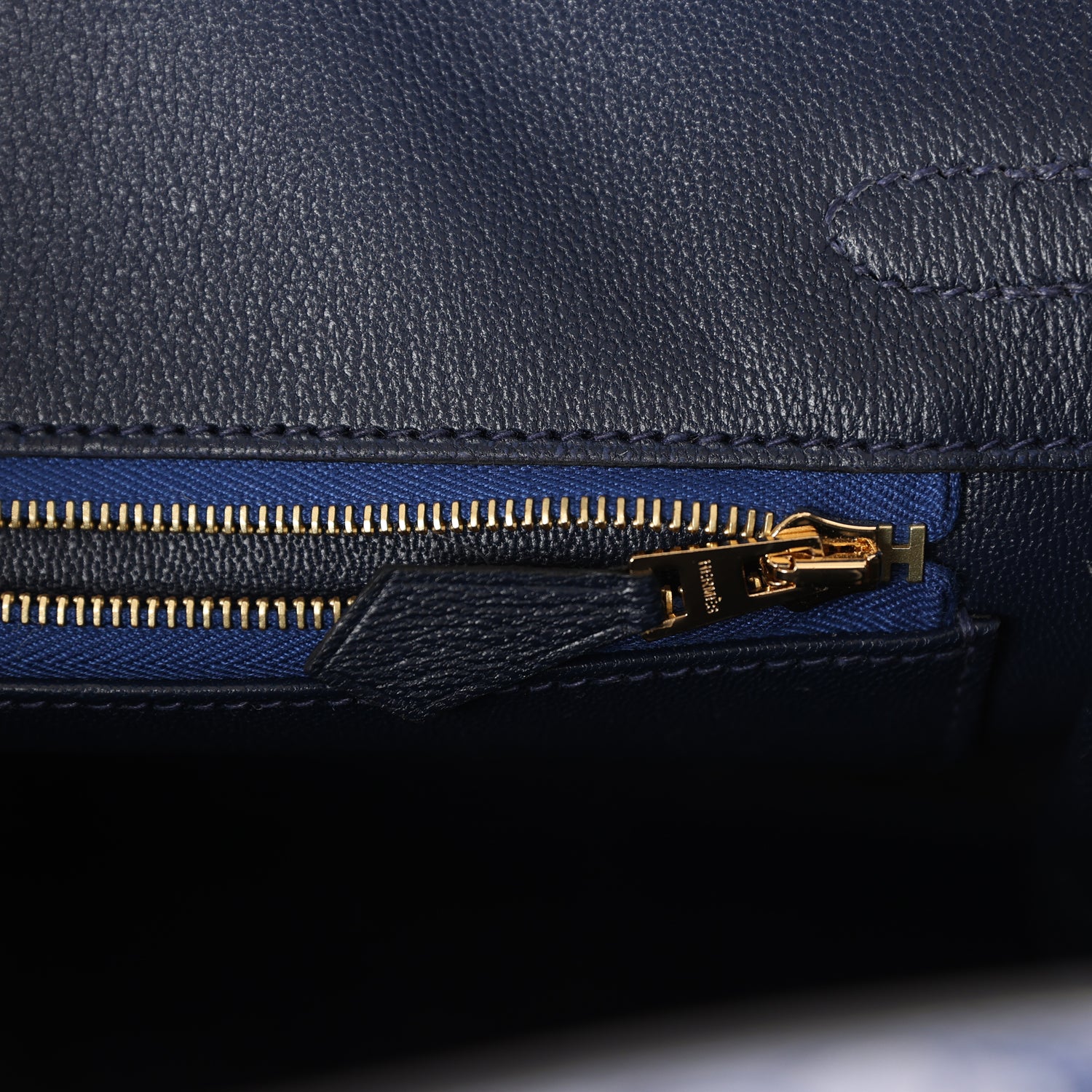 HMS Birkin 25 Bleu Saphir Matte Alligator Gold Hardware