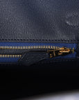 HMS Birkin 25 Bleu Saphir Matte Alligator Gold Hardware