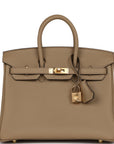 HMS Birkin 25 Beige Marfa Togo Gold Hardware